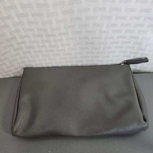 Furla EVA Air Gray & Yellow Leather Zip Pouch Clutch Handbag - Picture 3 of 4